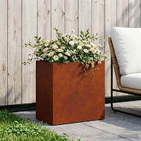 vidaXL Trädgårdsplanterare Rostig 50 x 30 x 40 cm Väderbeständig stål