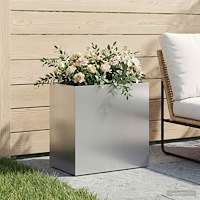 vidaXL Trädgårdsplanterare Silver 50 x 30 x 50 cm Galvaniserat stål