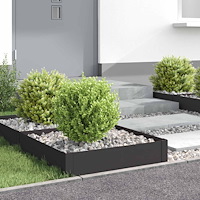vidaXL Kant för gräsmatta 4 pcs 60 x 60 x 20 cm Stål Svart