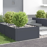 vidaXL Kant för gräsmatta 4 pcs 60 x 60 x 35 cm Stål Antracit