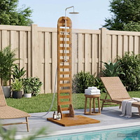 vidaXL Utomhus Dusch 225 cm Massiv akaciaträ och rostfritt stål