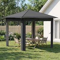 vidaXL Paviljong utan sidovägg 2,6 x 2,6 m Ljusgrå och antracit