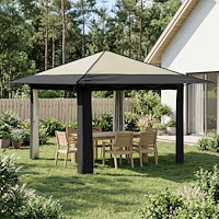 vidaXL Paviljong utan sidovägg 3,3 x 3,3 m Kräm och antracit