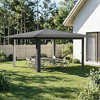 vidaXL Gazebo utan vägg 4 x 4 m Ljusgrå och antracit