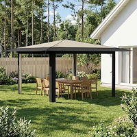 vidaXL Gazebo utan vägg 4 x 4 m Kräm och antracit