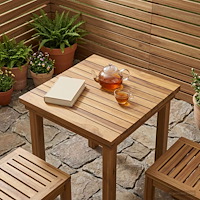vidaXL Bordsskiva 40 x 40 x 3,5 cm Fyrkantig Massivt teakträ Naturlig