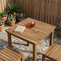 vidaXL Bordsskiva 50 x 50 x 3,5 cm Fyrkantig Massivt teakträ Naturlig