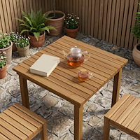 vidaXL Bordsskiva 60 x 60 x 3,5 cm Fyrkantig Massivt teakträ Naturlig