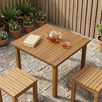 vidaXL Bordsskiva 70 x 70 x 3,5 cm Fyrkantig Massivt teakträ Naturlig