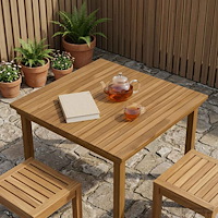 vidaXL Bordsskiva 80 x 80 x 3,5 cm Fyrkantig Massivt teakträ Naturlig