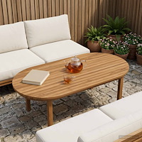 vidaXL Bordsskiva 100 x 50 x 3,5 cm Oval Massivt teakträ Naturlig