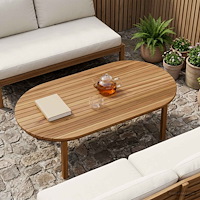 vidaXL Bordsskiva 110 x 55 x 3,5 cm Oval Massivt teakträ Naturlig
