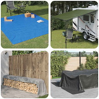 vidaXL Tarpaulin med öglor Vit 6 x 8 m 90 gsm PE