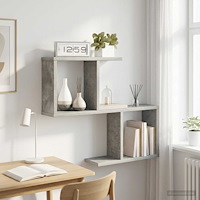 vidaXL Vägg hylla Betonggrå 60 x 12 x 50,5 cm Konstruerat trä