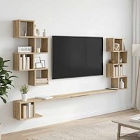 vidaXL Väggmonterad TV-hylla Sonoma-ek 200 x 15 x 94 cm