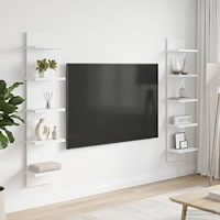 vidaXL Vägg hylla 2 st Vit 22 x 15 x 100 cm Konstruerat trä