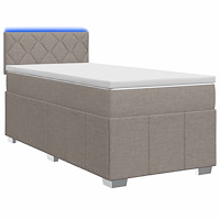 vidaXL Kontinentalsäng med madrass Taupe 90 x 200 cm Tyg