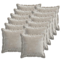vidaXL Kuddöverdrag 12 st HOUTEN Ljusgrå 45 x 45 cm Chenilletyg