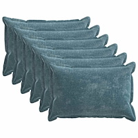 vidaXL Kuddöverdrag 6 st HOUTEN Blå 50 x 75 cm Chenilletyg