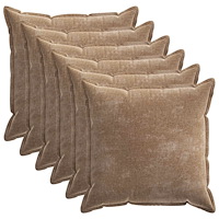 vidaXL Kuddöverdrag 6 st HOUTEN Brun 55 x 55 cm Chenilletyg