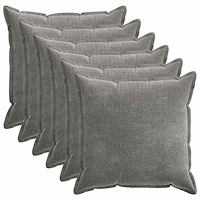 vidaXL Kuddöverdrag 6 st HOUTEN Mörkgrå 65 x 65 cm Chenilletyg
