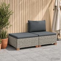 vidaXL 2 st Rattan Lounge Set med Kuddar GENDT Naturlig Rottning
