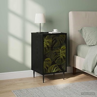 vidaXL Nattduksbord ELBURG 2 st Svart ek 36 x 33 x 61 cm