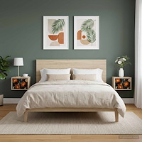 vidaXL Väggmonterad sänggavel LOCHEM 2 st Sonoma-ek 36 x 33 x 25 cm