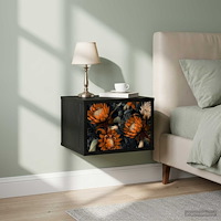 vidaXL Väggmonterad sänggavel LOCHEM Svart ek 36 x 33 x 25 cm