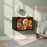 vidaXL Väggmonterad sänggavel GENNEP Svart ek 36 x 33 x 25 cm