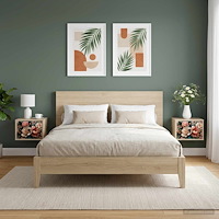 vidaXL Väggmonterad sänggavel BORNE 2 st Sonoma-ek 36 x 33 x 25 cm