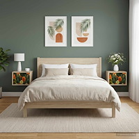 vidaXL Väggmonterad sänggavel ZAANDAM 2 st Sonoma-ek 36 x 33 x 25 cm