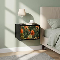 vidaXL Väggmonterad sänggavel ZAANDAM 2 st Svart ek 36 x 33 x 25 cm