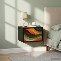 vidaXL Väggmonterad sänggavel BONN Svart ek 36 x 33 x 25 cm