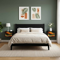 vidaXL Väggmonterad sänggavel BONN 2 st Svart ek 36 x 33 x 25 cm