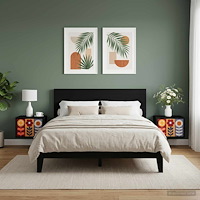 vidaXL Väggmonterad sänggavel ESSEN 2 st Svart ek 36 x 33 x 25 cm