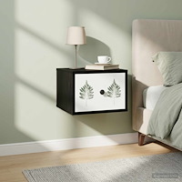 vidaXL Väggmonterad sänggavel HANAU 2 st Svart ek 36 x 33 x 25 cm