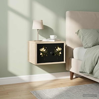 vidaXL Väggmonterad sänggavel BREMEN 2 st Sonoma-ek 36 x 33 x 25 cm