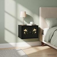 vidaXL Väggmonterad sänggavel BREMEN Svart ek 36 x 33 x 25 cm