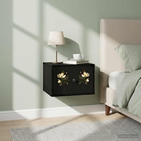 vidaXL Väggmonterad sänggavel BREMEN 2 st Svart ek 36 x 33 x 25 cm