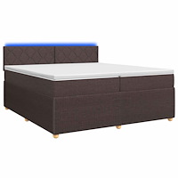 vidaXL Kontinentalsäng med madrass Mörkbrun 200 x 200 cm Tyg