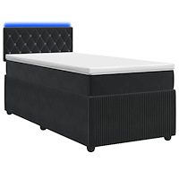 vidaXL Kontinentalsäng med madrass Svart 80 x 200 cm Sammet