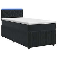 vidaXL Kontinentalsäng med madrass Svart 90 x 190 cm Sammet