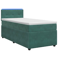 vidaXL Kontinentalsäng med madrass Mörkgrön 100 x 200 cm Sammet