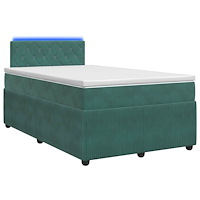 vidaXL Kontinentalsäng med madrass Mörkgrön 120 x 200 cm Sammet