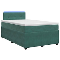 vidaXL Kontinentalsäng med madrass Mörkgrön 120 x 200 cm Sammet