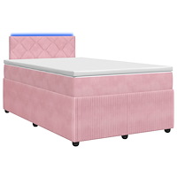 vidaXL Kontinentalsäng med madrass Rosa 120 x 200 cm Sammet