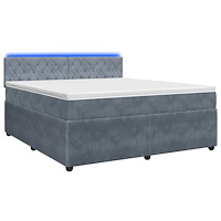 vidaXL Kontinentalsäng med madrass Mörkgrå 140 x 200 cm Sammet