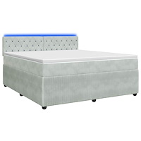 vidaXL Kontinentalsäng med madrass Ljusgrå 160 x 200 cm Sammet
