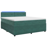 vidaXL Kontinentalsäng med madrass Mörkgrön 160 x 200 cm Sammet